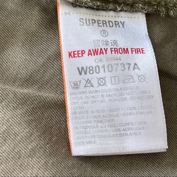 Superdry Olive Green Sleeveless Embroidered Tank Dress Size 8 - Picture 9 of 9